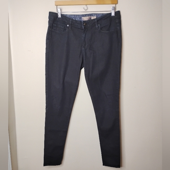 PAIGE Skyline Skinny Jeans Women’s 31 Black 4-Way Stretch, Mid Rise 30” Inseam - Picture 2 of 7